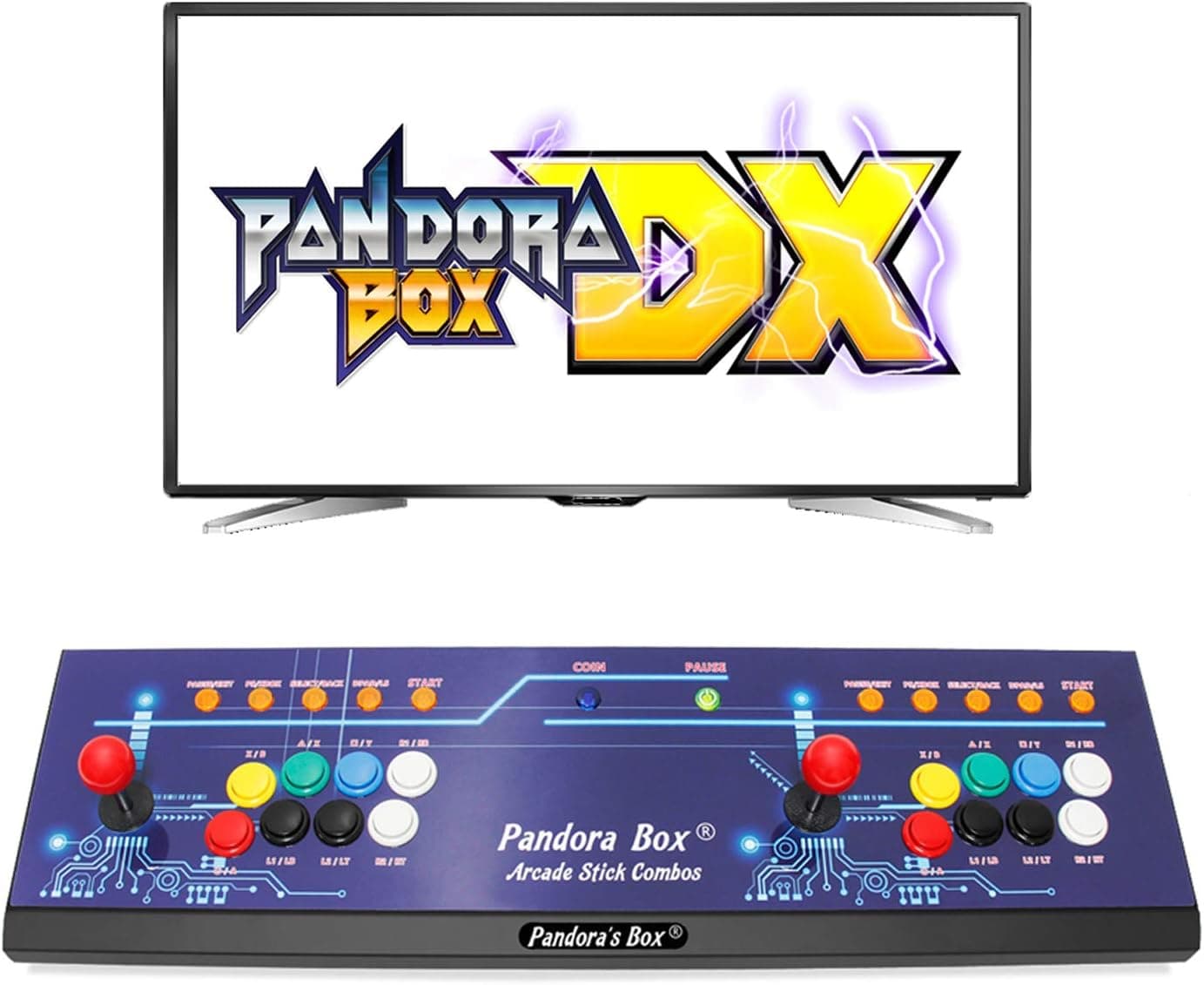 Wisamic Real Pandora's Box DX Arcade Game Console: Up to 4 Players, Save Games Progress, Accurate Game Searching, Add Additional Games, Support PS3 PC TV, No Games Included (8 Buttons)