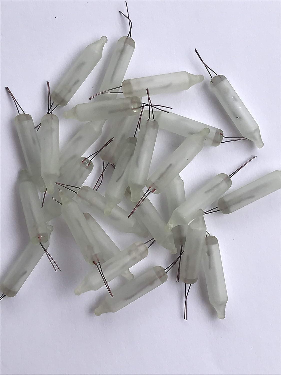 10 Frosted 12 Volt Replacement Mini Glass Bulbs, NO Base - Incandescent - .08amp, 0.96watt (Frosted)