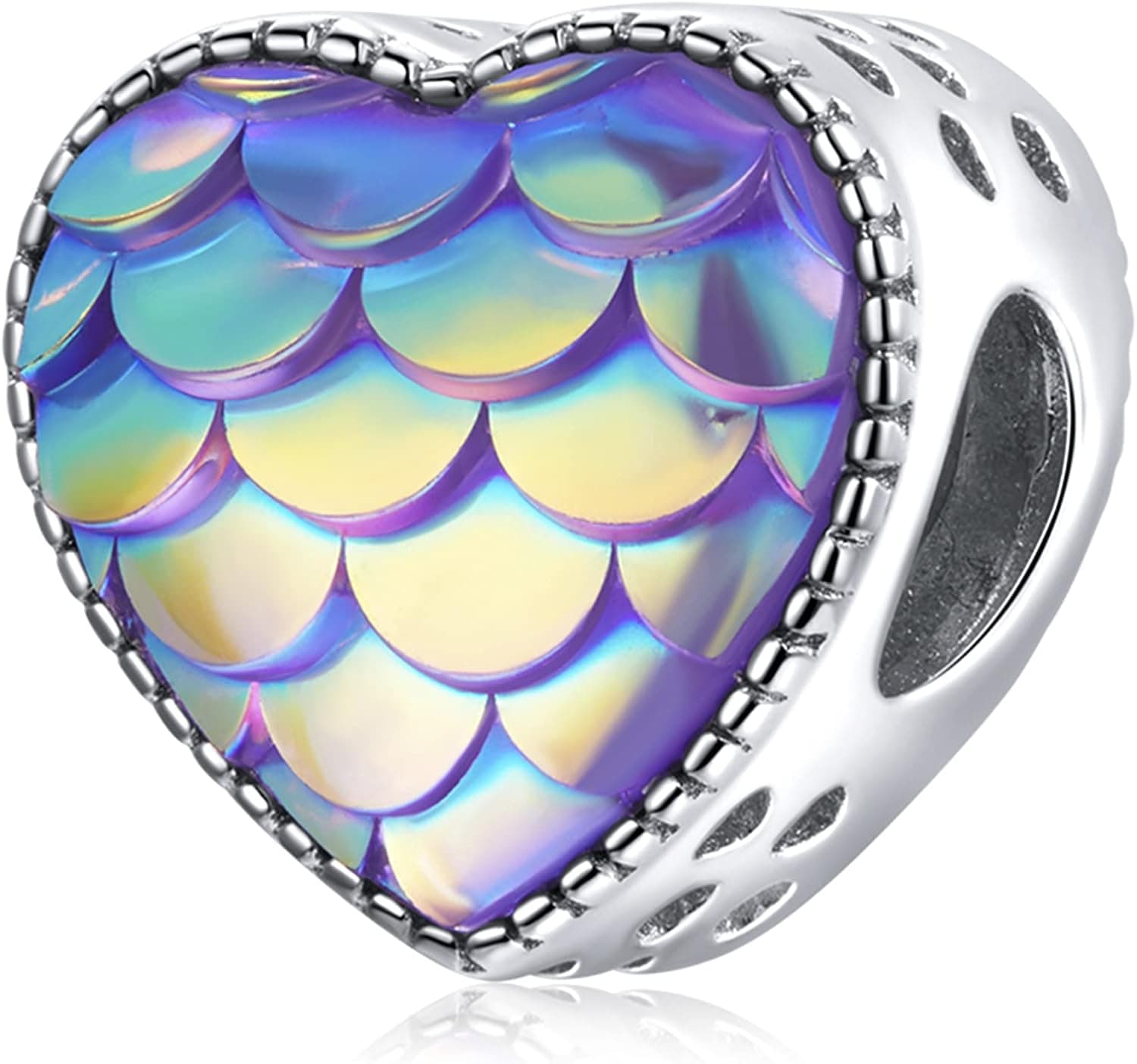 WOSTU 925 Sterling Silver Hand Heart Dangle Bead Charm for Bracelets for Charms Bracelets for Gifts for Mother Sister Daughter Women for Mother's Day Birthday Thanksgiving Christmas