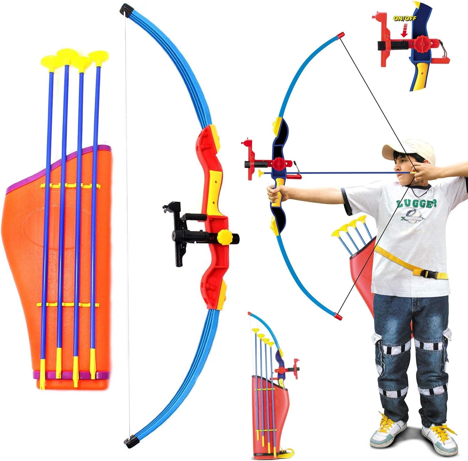 Liberty Imports Deluxe Kids Large Toy Archery Bow and Arrow Set with Suction Cup Arrows and Quiver (32-Inches)