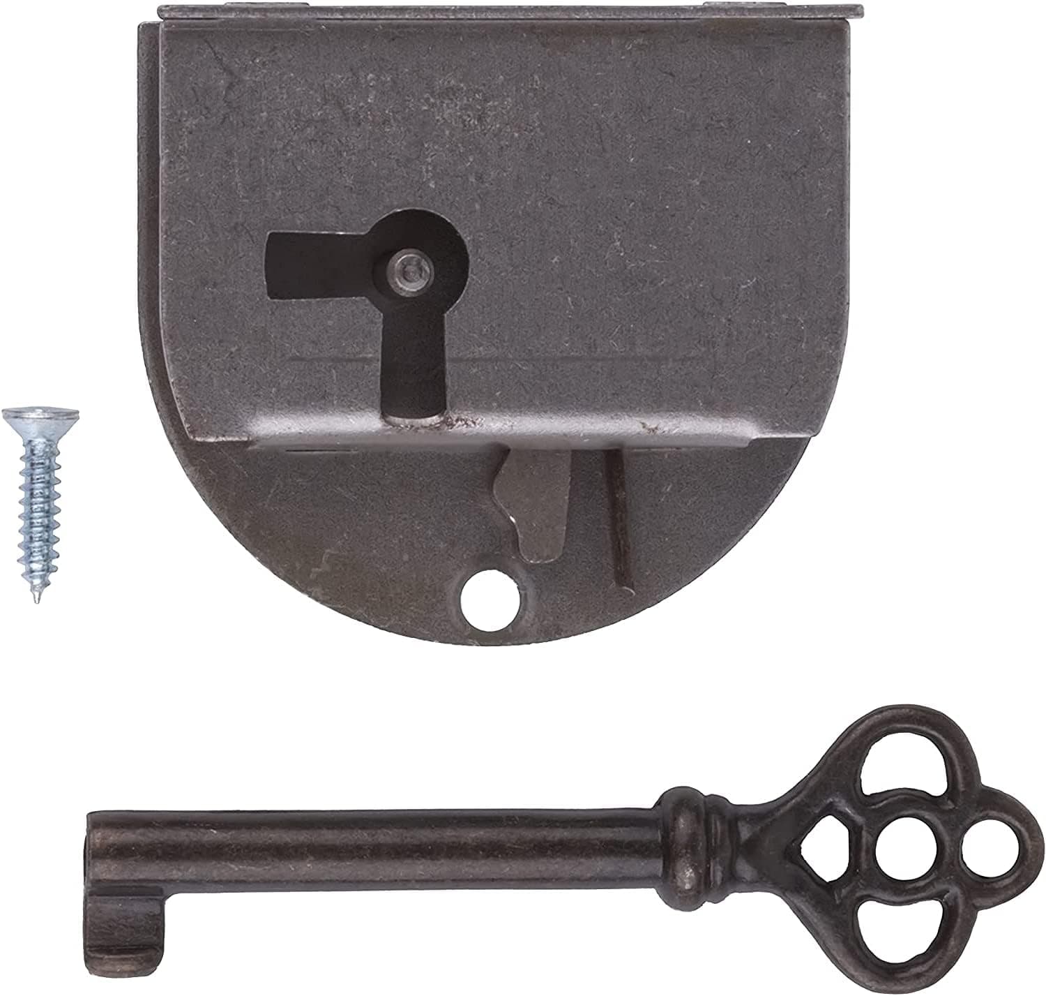 Rounded Half Mortise Lock w/Skeleton Key for Right Hand Cabinet Doors | UA-033-LR