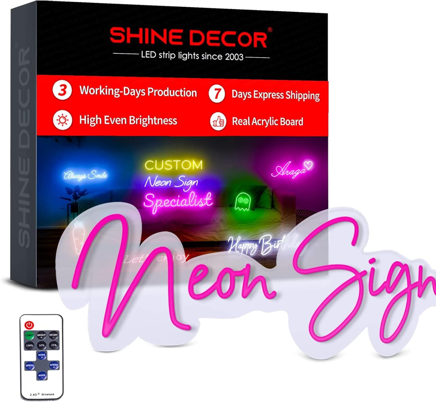 Custom Neon Signs for Wall Decor, Dimmable Name Neon Sign, Large Business Name Neon Lights for Shop Logo, Happy Birthday, Bedroom, Party, Personalized Big Custom Signs for Wedding(40" Length, 2 Lines)