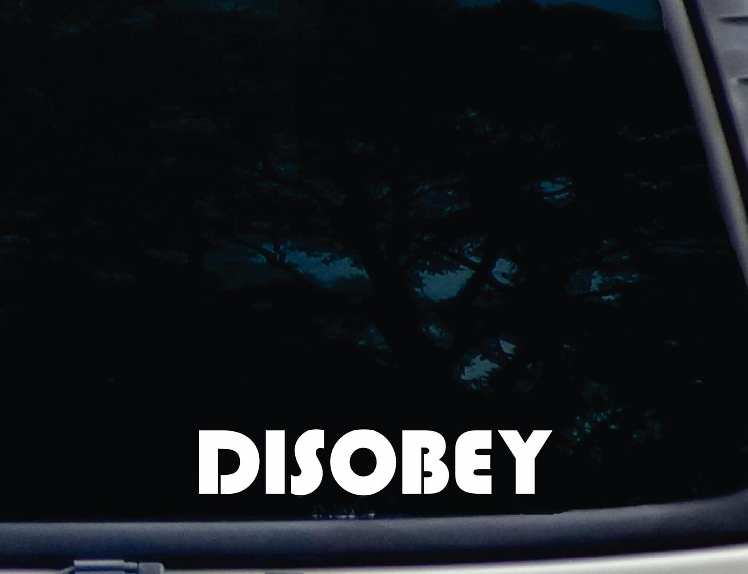 Disobey - 8" x 1 1/2" die Cut Vinyl Decal for Windows, Cars, Trucks, Tool Boxes, laptops, MacBook - virtually Any Hard, Smooth Surface