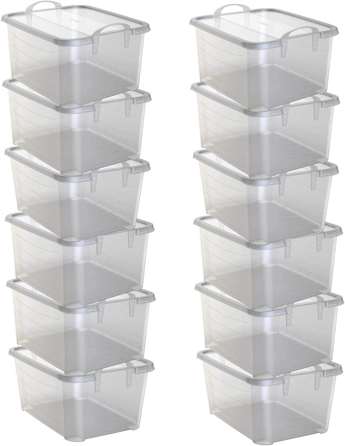 Life Story Clear Stackable Closet & Storage Box 55 Quart Containers, (12 Pack)