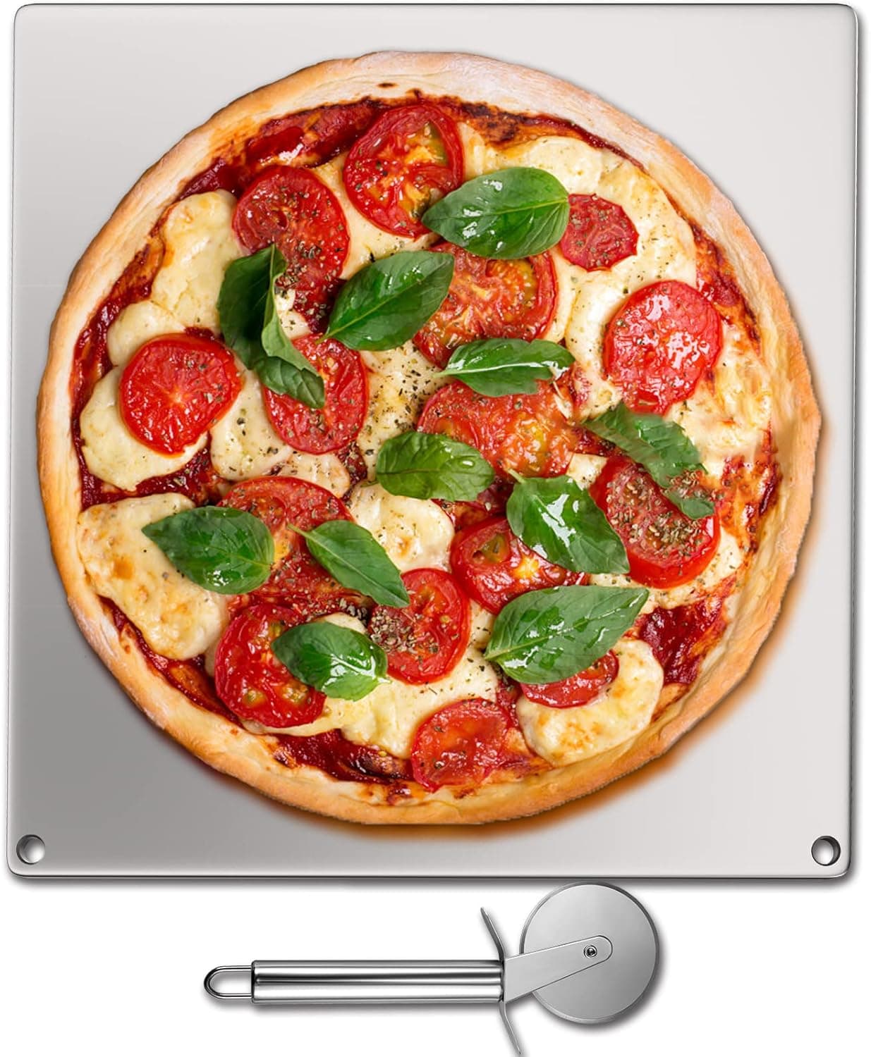 VEVOR Pizza Steel Baking Stone,Rectangle Steel Pizza Pan,16" x 14" x 0.2" Steel Pizza Plate,High-Performance Pizza Steel for Grill and Oven,Baking Surface for Oven Cooking and Baking.