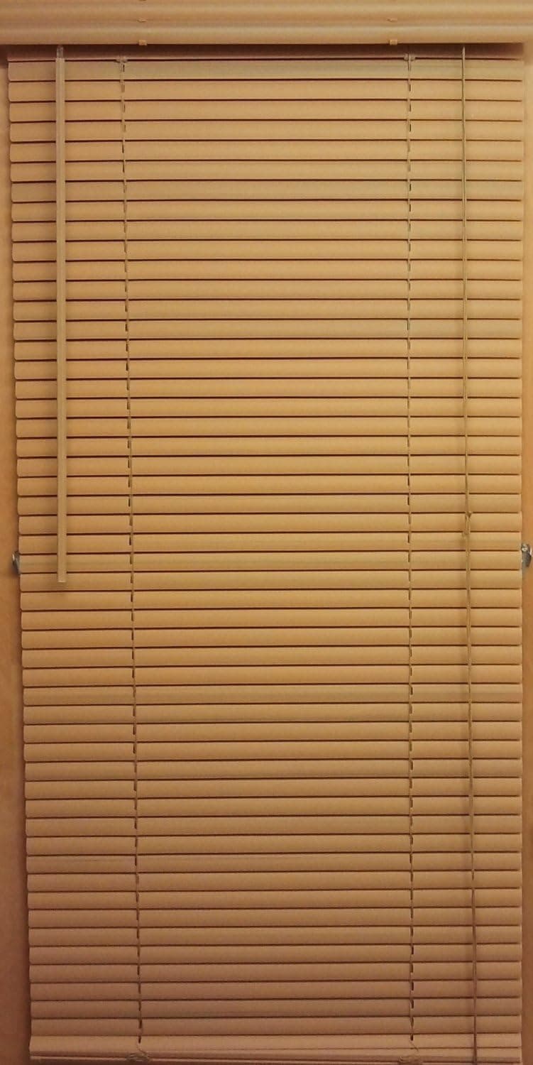 6 Pack of woodtone Vinyl 1" Mini Blinds - 36" Wide x 64" Long 6 Piece Case Pack