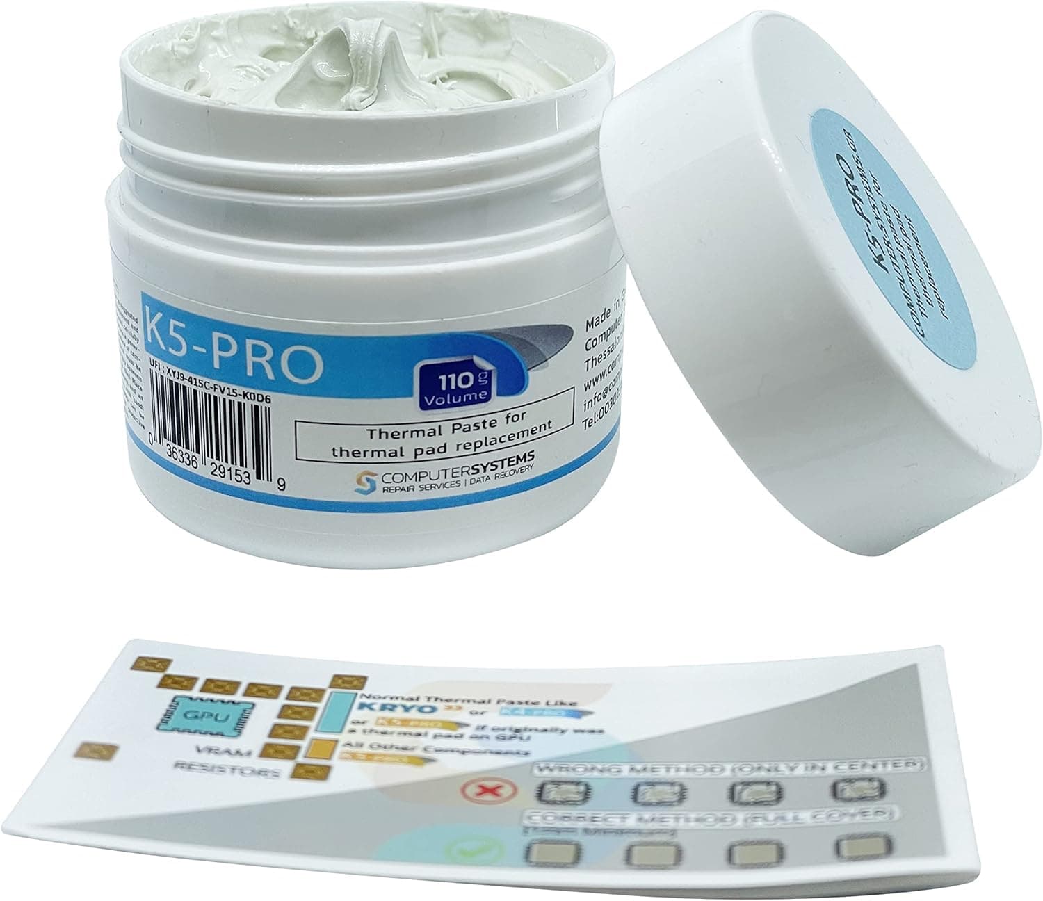 COMPUTERSYSTEMS REPAIR SERVICES DATA RECOVERY K5 PRO K5-PRO 110g Thermal Paste for Thermal pad Replacement
