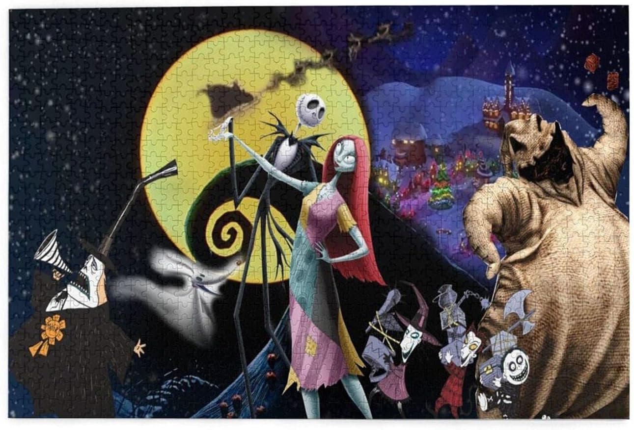 Nightmare Before Christmas 1000 Piece Jigsaw Puzzle for Adults Kids – Fun Indoor Activity Game