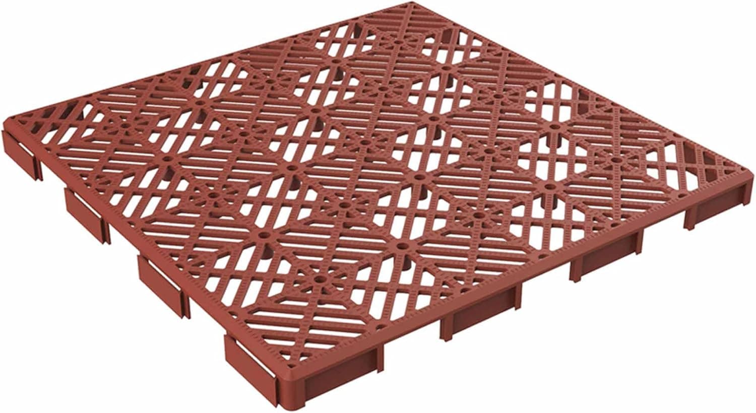Pure Garden 50-147-5 Interlocking Patio Deck Tiles, 30-Pack, Terracotta