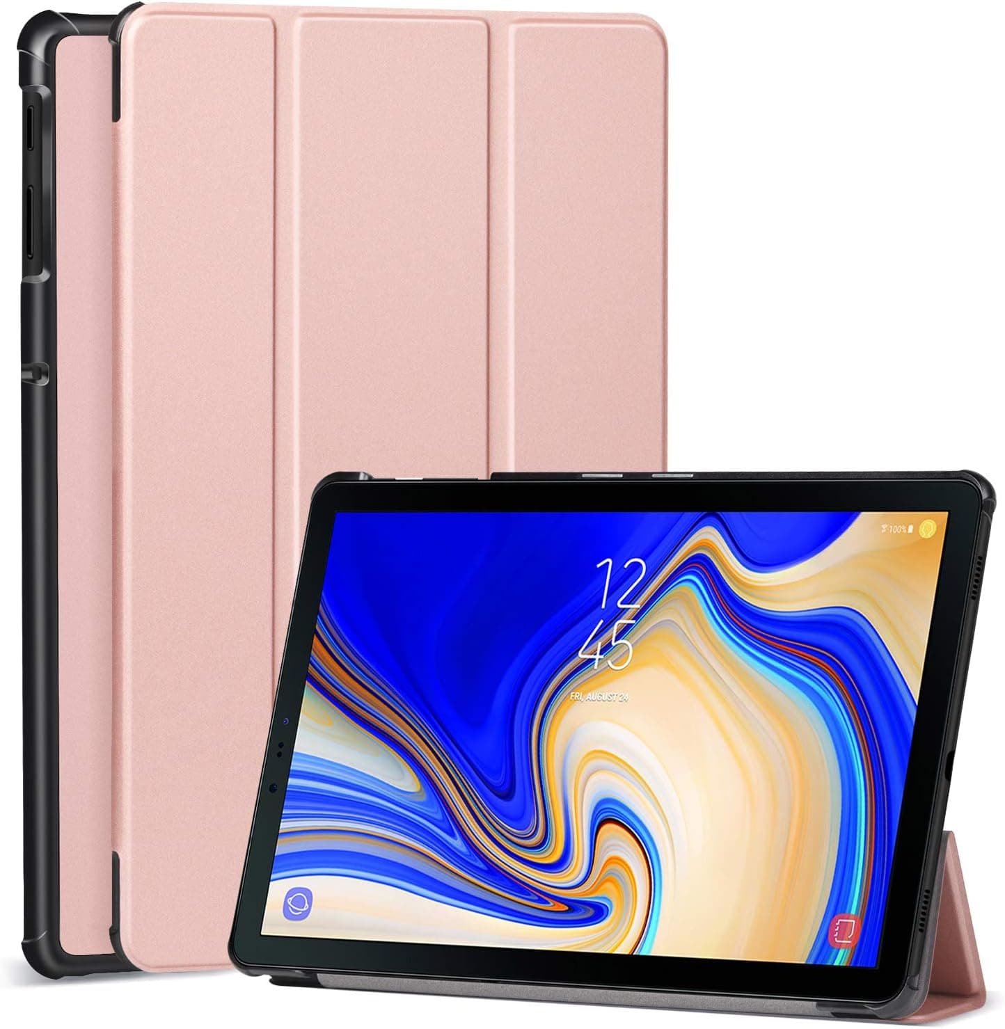 Ztotop Folio Case for Samsung Galaxy Tab S4 10.5 Inch Tablet - Lightweight Trifold Stand Cover with Auto Sleep/Wake for Samsung Galaxy Tab S4 Sm-T830 (Wi-Fi)/Sm-T835 4G (LTE) 10.5-Inch 2018, Rose Gold
