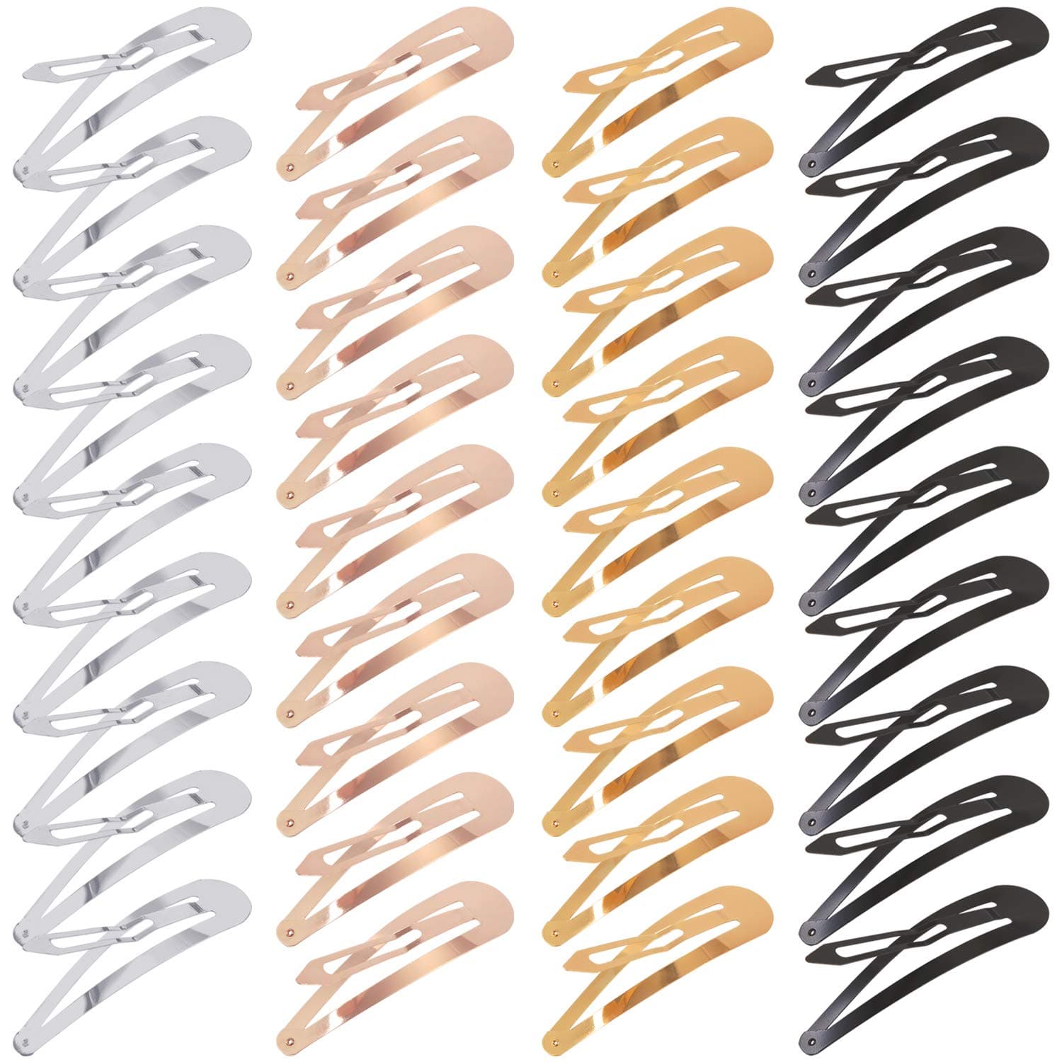 Elcoho 36 Pack 3.54 Inches Large Snap Hair Clips Metal No Slip Hair Barrettes Hair Accessories for Women Girls or DIY Making Barrettes