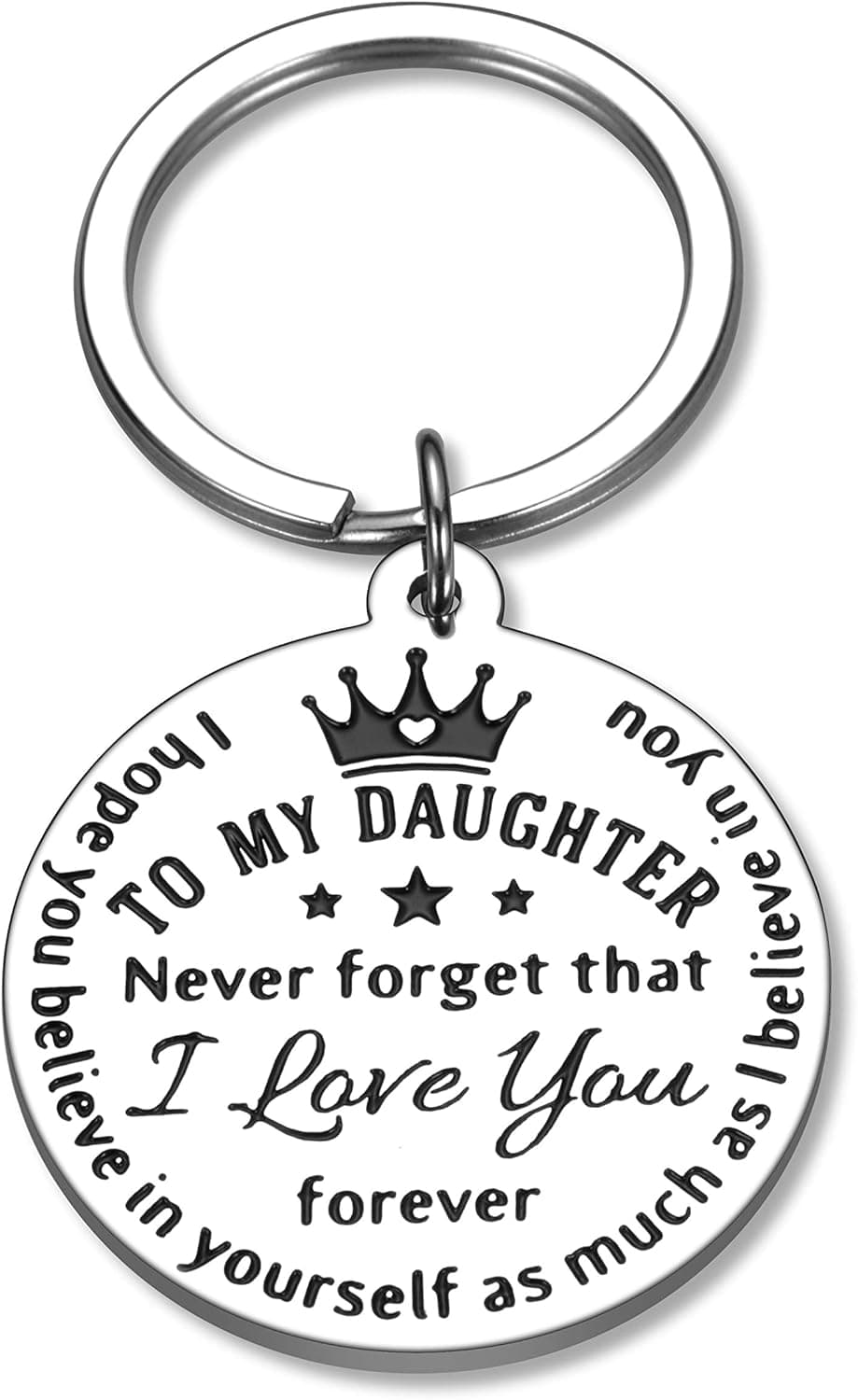 Daughter Gift from Mom Dad Inspirational Keychain for Women Teen Girls Birthday Back to School Gifts for Daughter Encouraging Key Ring for Her from Parents Never Forget That I Love You Jewelry
