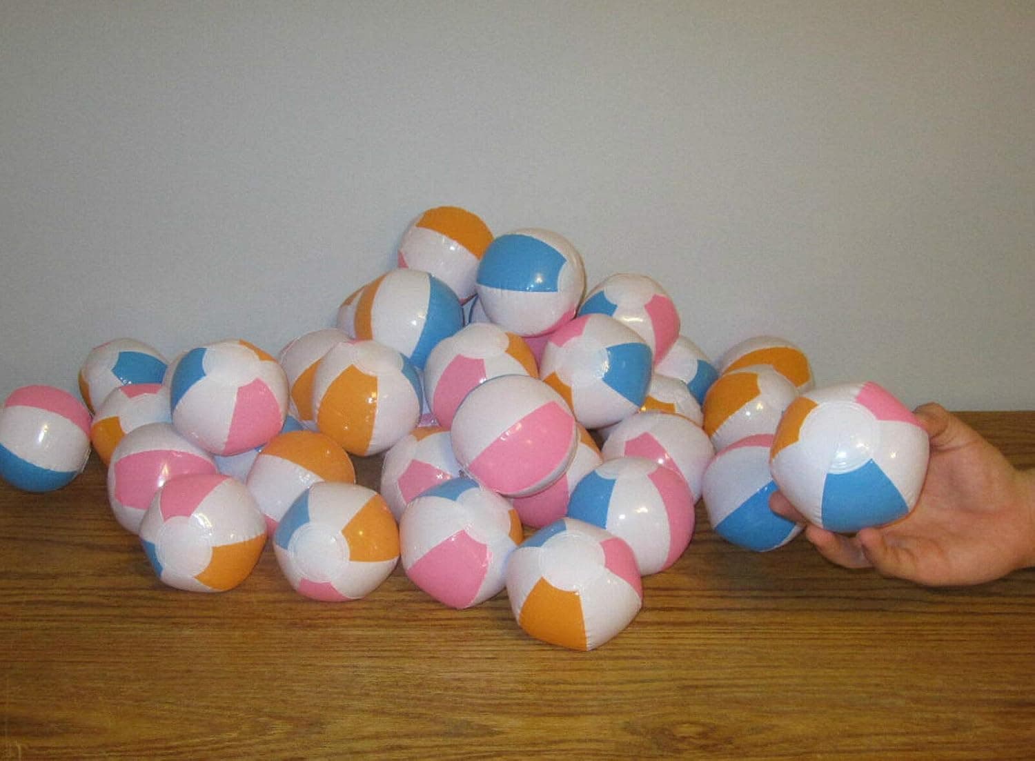 BasqueStore,24 New Multi Colored Mini Beach Balls 5inch Inflatable Pool Beachball Party Favors