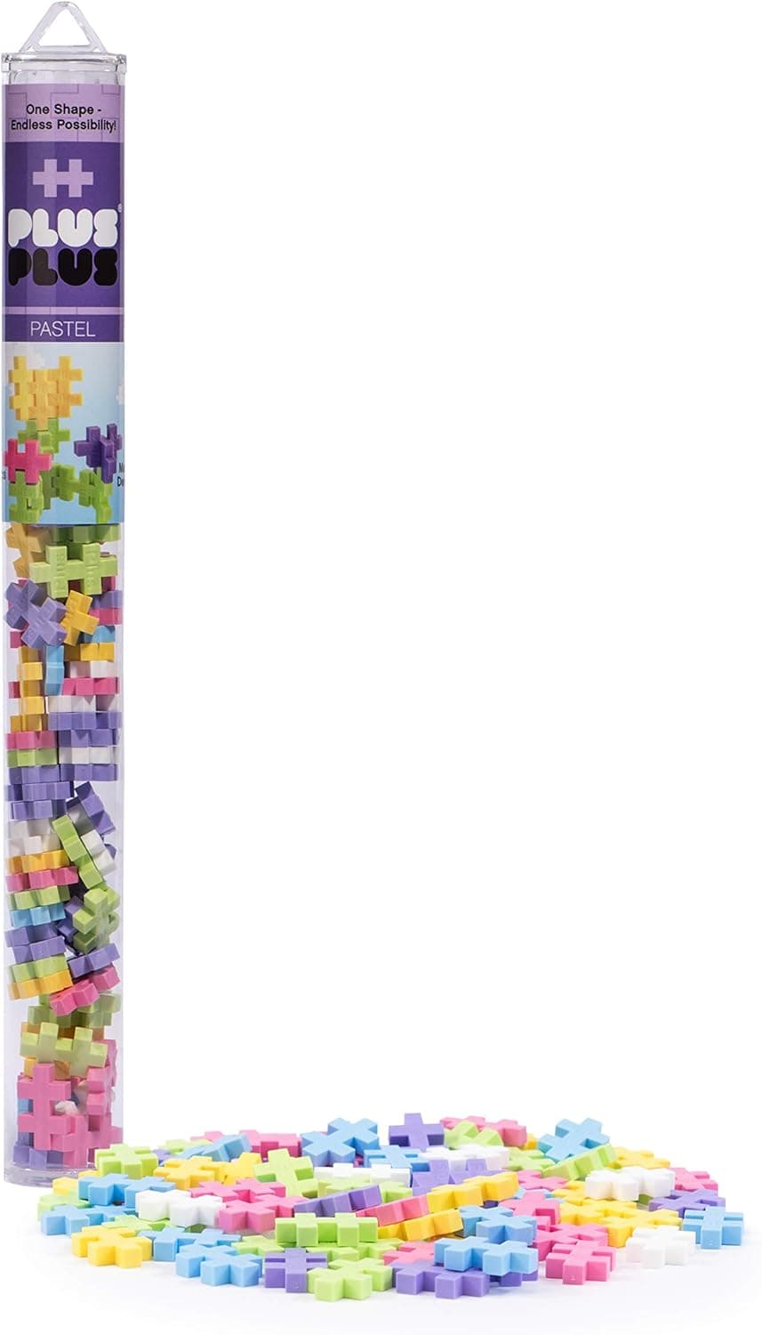PLUS PLUS - Pastel Color Mix - 70 pc Tube, Construction Building Stem/Steam Toy, Kids Puzzle Blocks