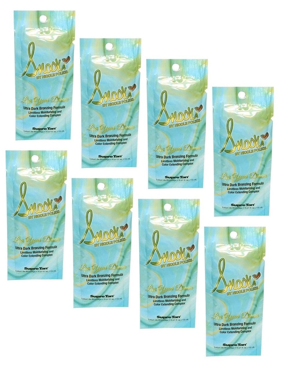 Lot of 8 Snooki LIVE YOUR DREAM Ultra Dark Bronzing Lotion (0.57 each packet) (8 PACKETS)