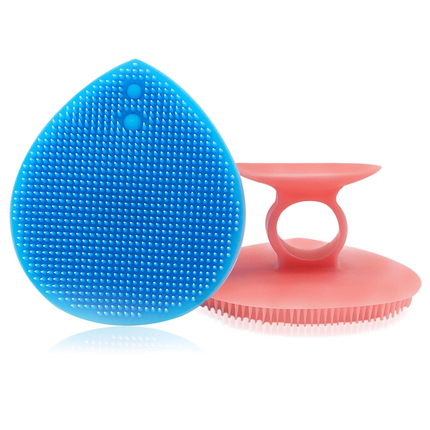 Silicone Face Scrubber Facial Cleansing Brush,Soft Exfoliating Brush Massage Pore Blackhead and Deep Cleansing Manual Facial Cleansing Brush for All Kinds of Skin(2 Pack)