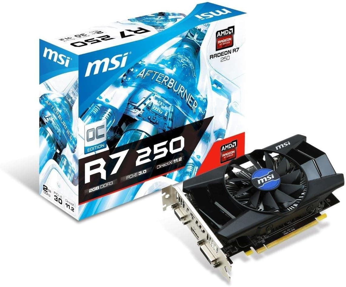 MSI R7 250 2GD3 OC 1.8 GHz 2GB DDR3 Video Graphics Card (Renewed)