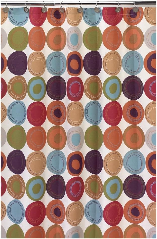 Creative Bath Dot Swirl Shower Curtain, 70 by 72, Orange