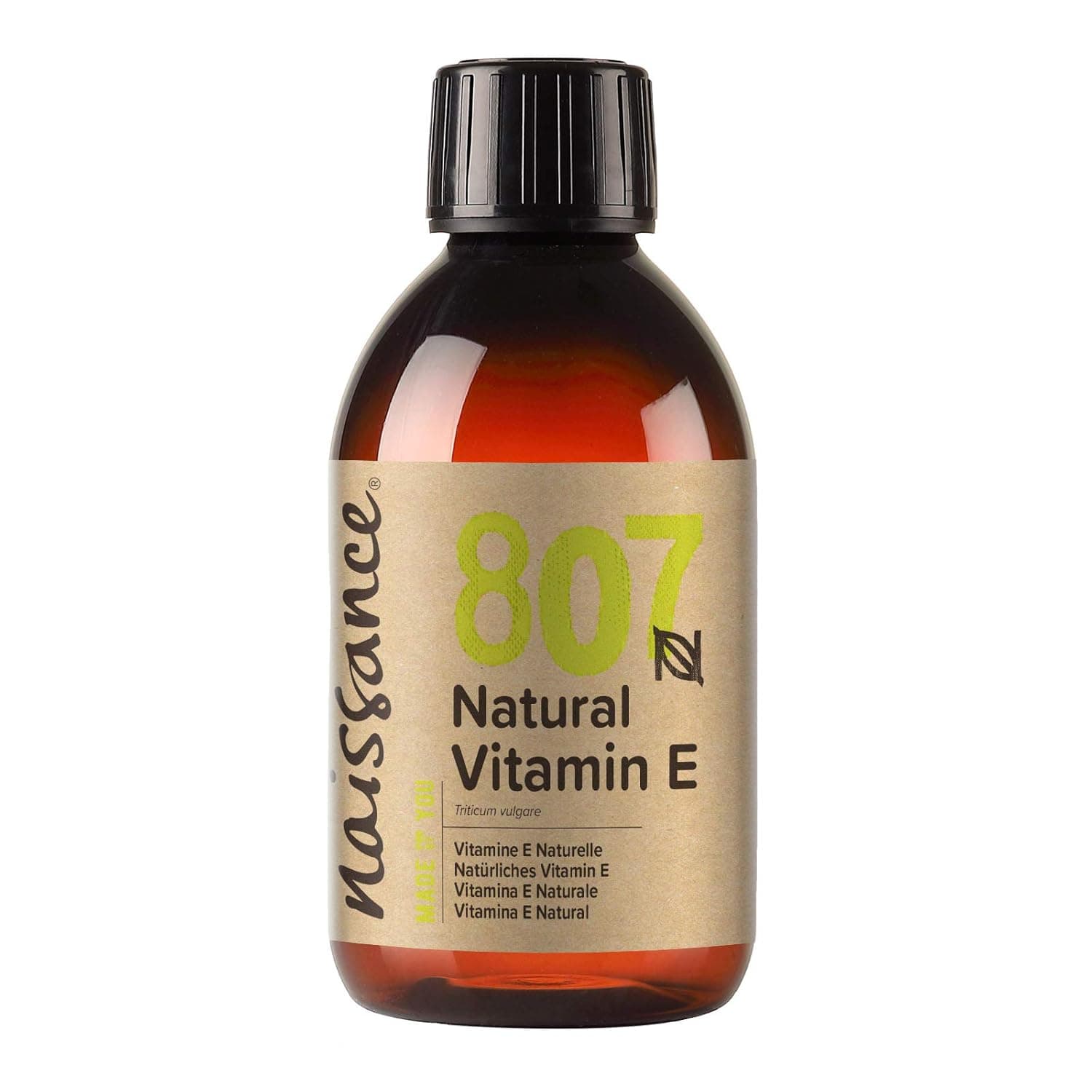 naissance Natural Vitamin E Oil 8 fl oz - Pure, Natural, Vegan, Cruelty Free, Hexane Free, Non GMO - Ideal for Aromatherapy, Skincare, Haircare, Nailcare and DIY Beauty Recipes