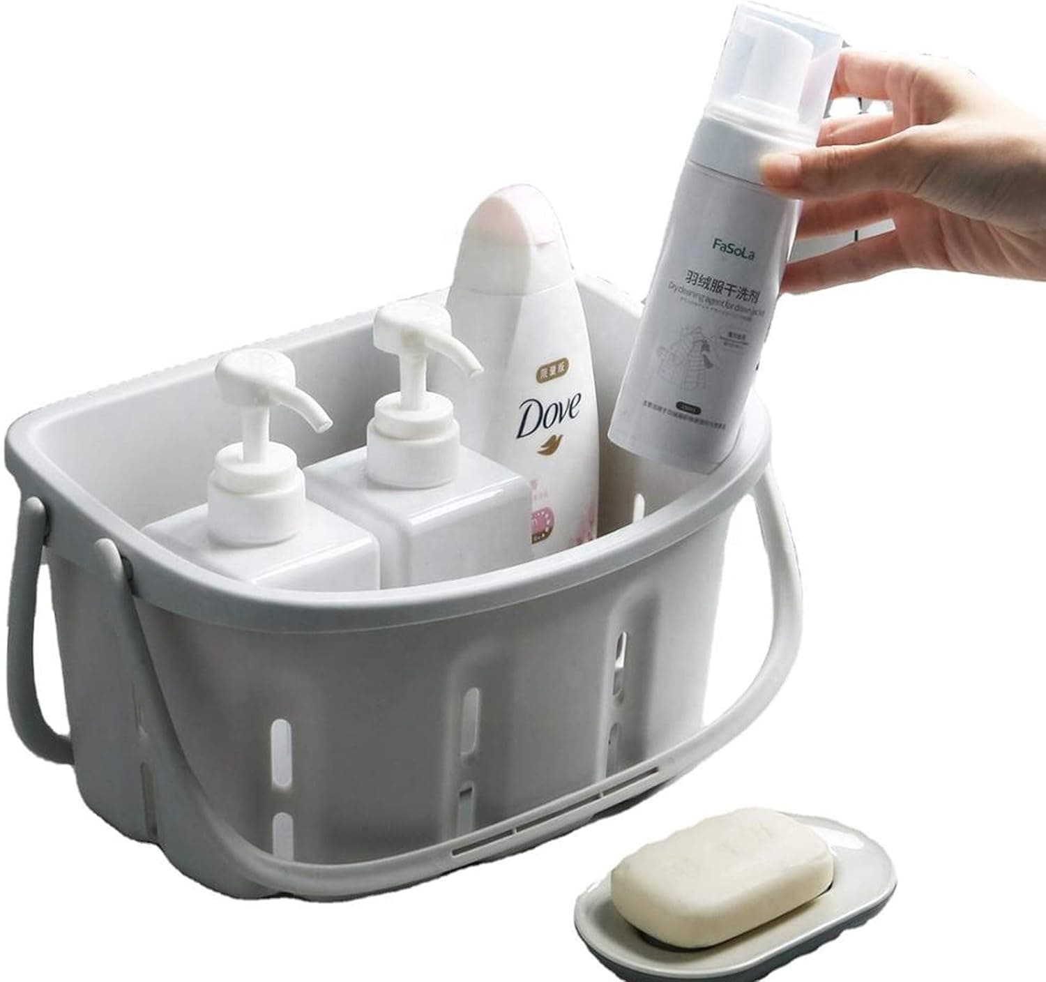 Bingfeng Shower Caddy - Bath Shower Caddies with Handle - Shower Organizer SoftGrip College Dorm Small Basket Shampoo, Conditioner, Soap, Cosmetics, Beauty, and Kitchen Products Holder