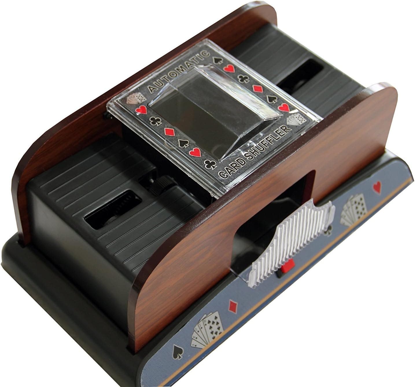 THY COLLECTIBLES 1-2 Deck Deluxe Automatic Wooden Card Shuffler for Poker/Blackjack/Casino Card Games