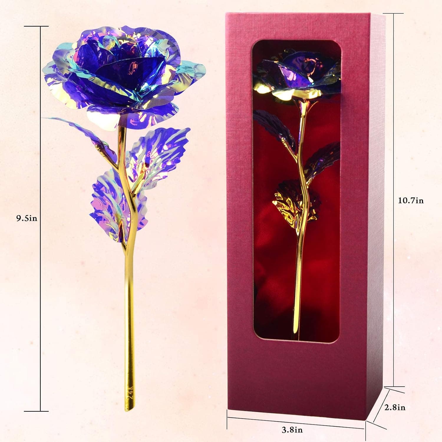 Purple Rose red Box Unique Gifts for Women Galaxy,Gift for Her/Wife/Mom/Girlfriend/Girl in Valentines Day, Mothers Day, Anniversary, Wedding, Birthday