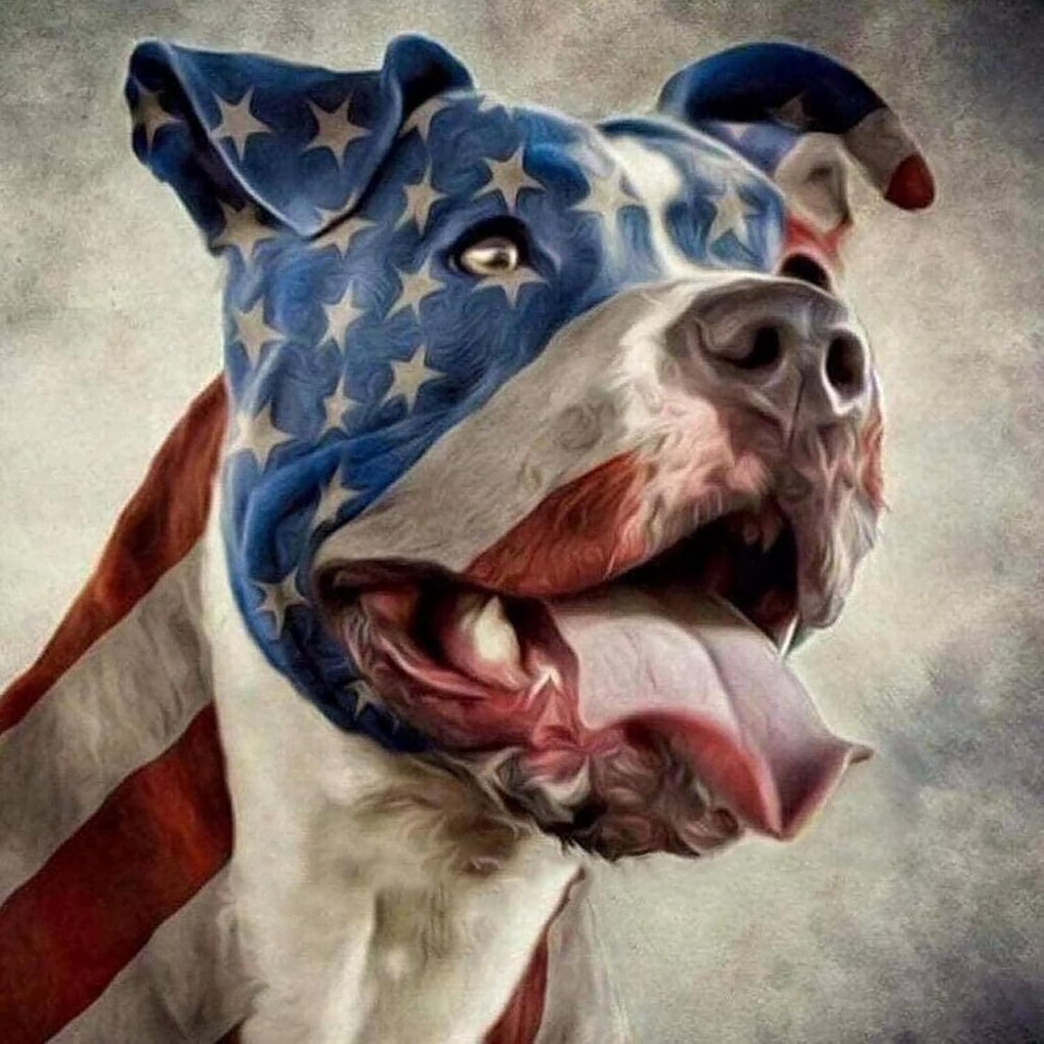 Jigsaw Puzzles for Adults Puzzle-Pitbull with American Flag-500 Piece Jigsaw Puzzles Props for Adolescent Children Educational Game Toys DIY Collectibles Modern Home Decoration