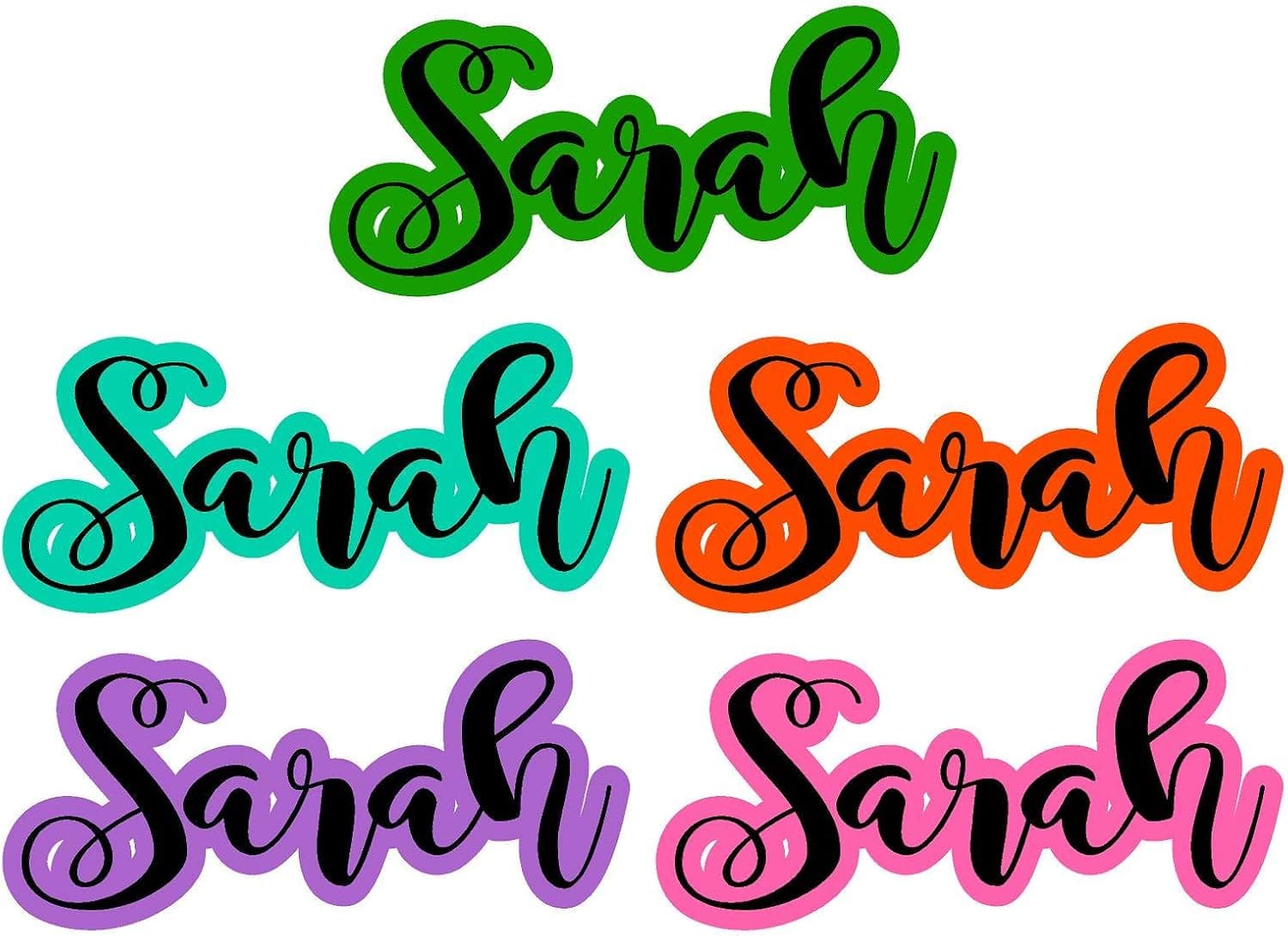 Personalized Name Decal / Outlined / Vinyl Decal for Tumbler or Vehicle / Wall or Window Sticker (Orange)