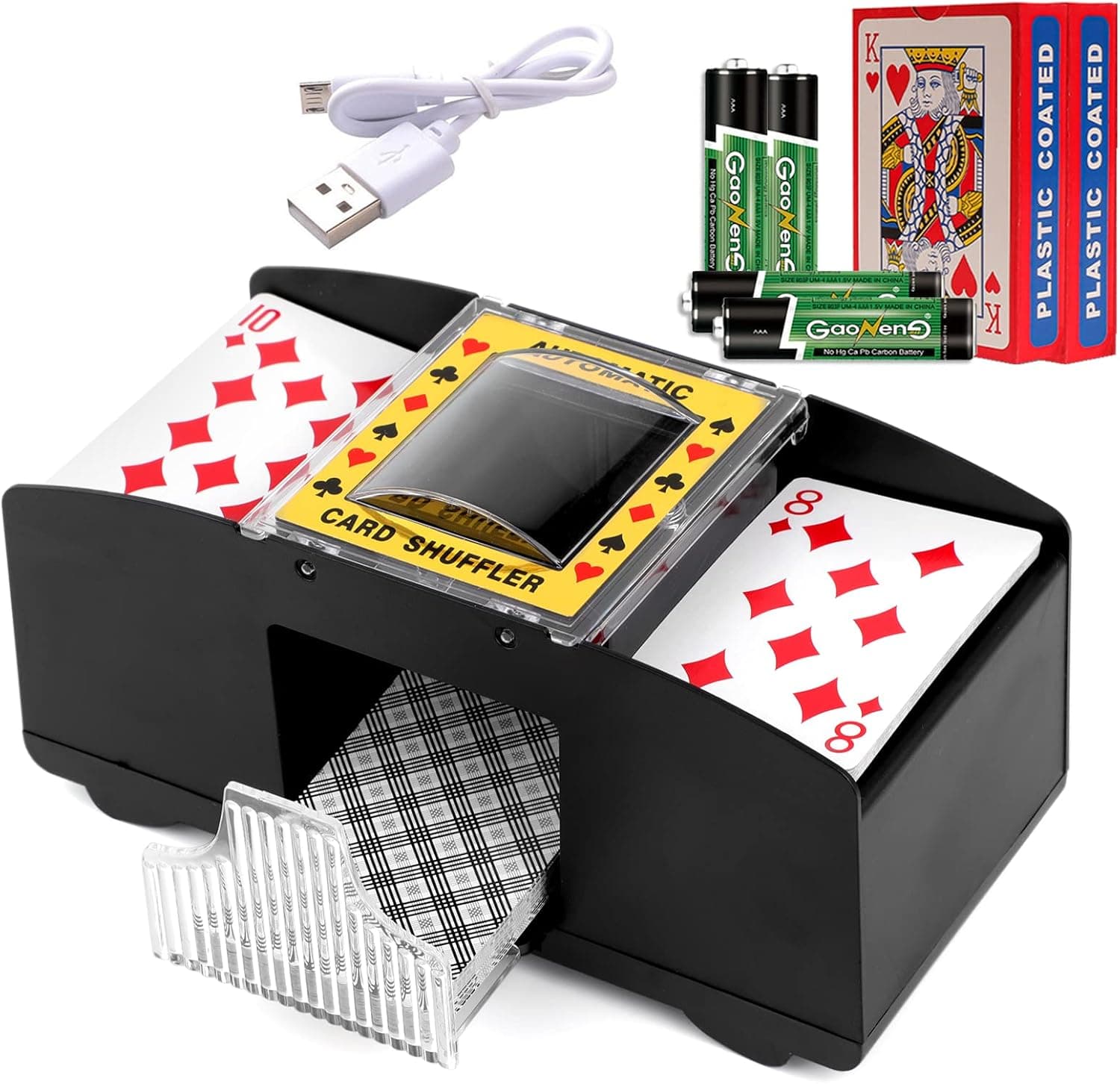 SZBJSMF Card Shuffler, Automatic Card Shuffler with Battery for Deck of Playing Card, UNO, Poker, Home Card Games…