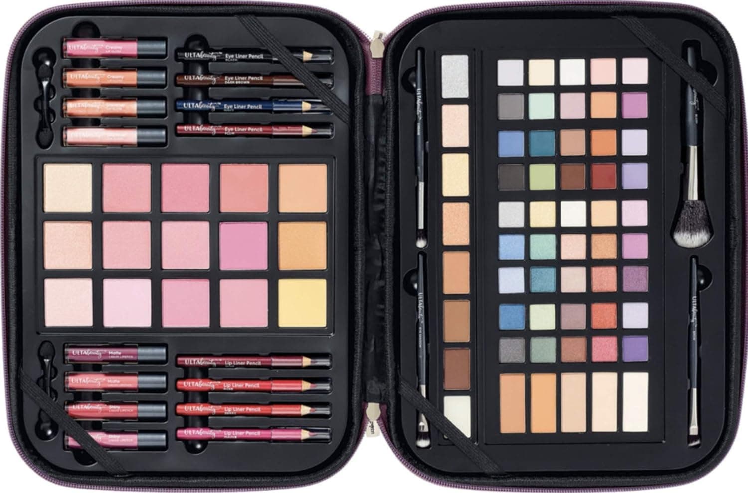 Ulta Beauty Gorgeous On The Go 93 Piece Collection Rainbow Glitter Gift Set Zippered Train Case