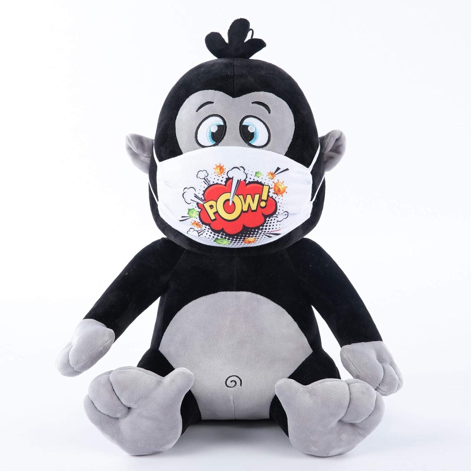 XIRONGTU Plush Monkey Stuffed Animals 12 Inch Black Cute Big Mouth Monkey Toys Play House Gifts