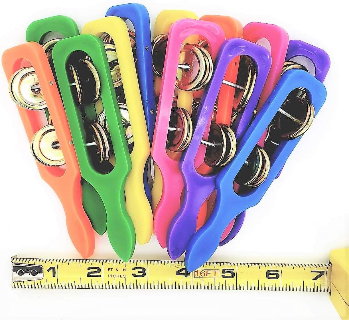 Zugar Land 12 Cymbals with Plastic Handles (5") Kids Party Supplies, Preschool Musical Instruments, Noisemakers (12 Pack)