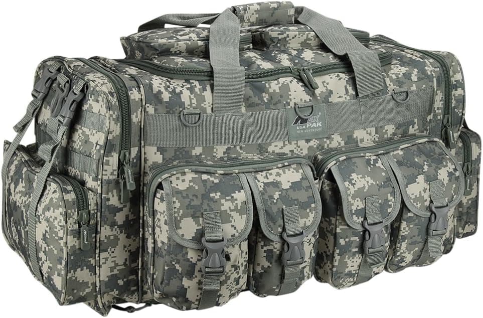 Nexpak TFBP130 30 Inch Waterproof 2 in 1 Backpack Duffel Duffle Molle Tactical Hiking Range Bag 5100 Cu in + Key Ring Carabiner