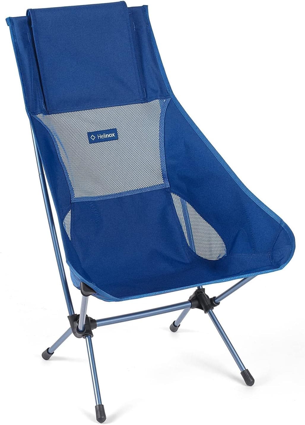 Helinox Chair Two Ultralight, High-Back, Collapsible Camping Chair, Blue Block, with Pockets