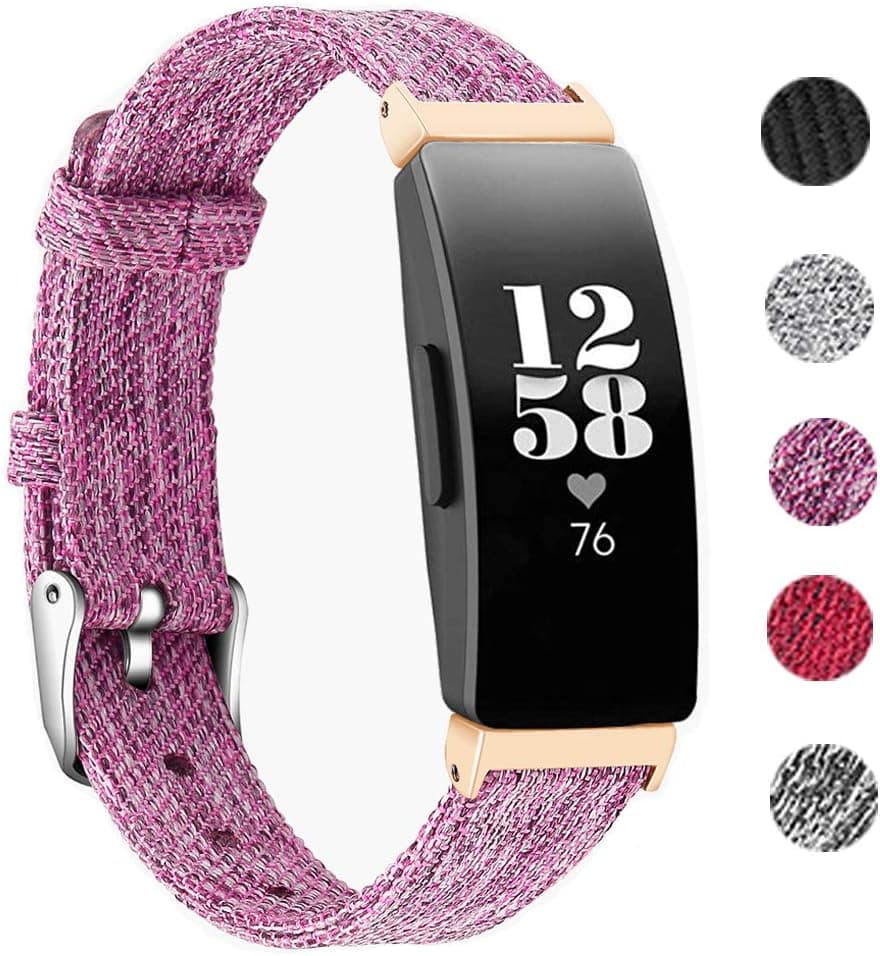EZCO Bands Compatible with Fitbit Inspire HR & Inspire & Inspire 2, Woven Fabric Breathable Watch Strap Quick Release Replacement Wristband Accessories Women Man for Inspire 2 Smart Watch