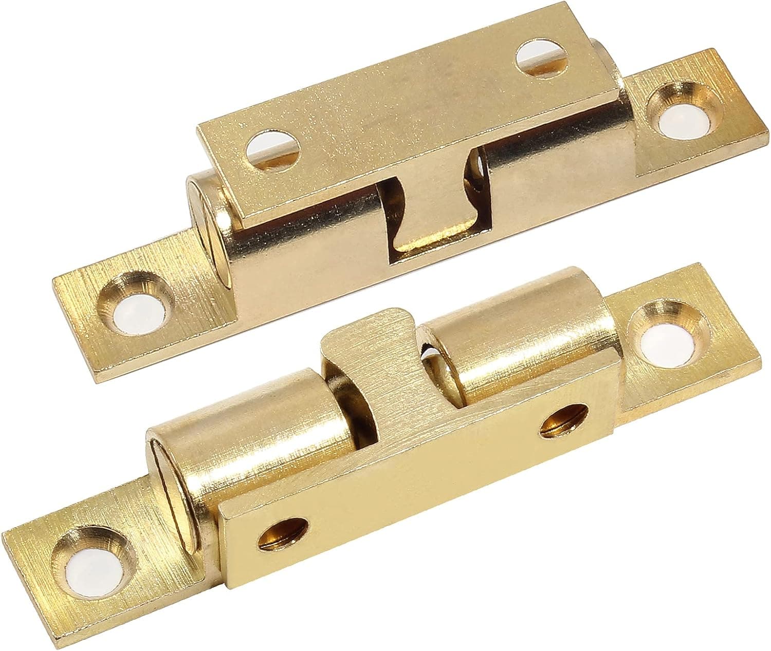 Uenhoy 10 Pcs Solid Brass Cabinet Door Catch, Dual Ball Tension Latch 1-5/8" Closet Ball Roller Catch Latch with Screw (Gold, 42mm)