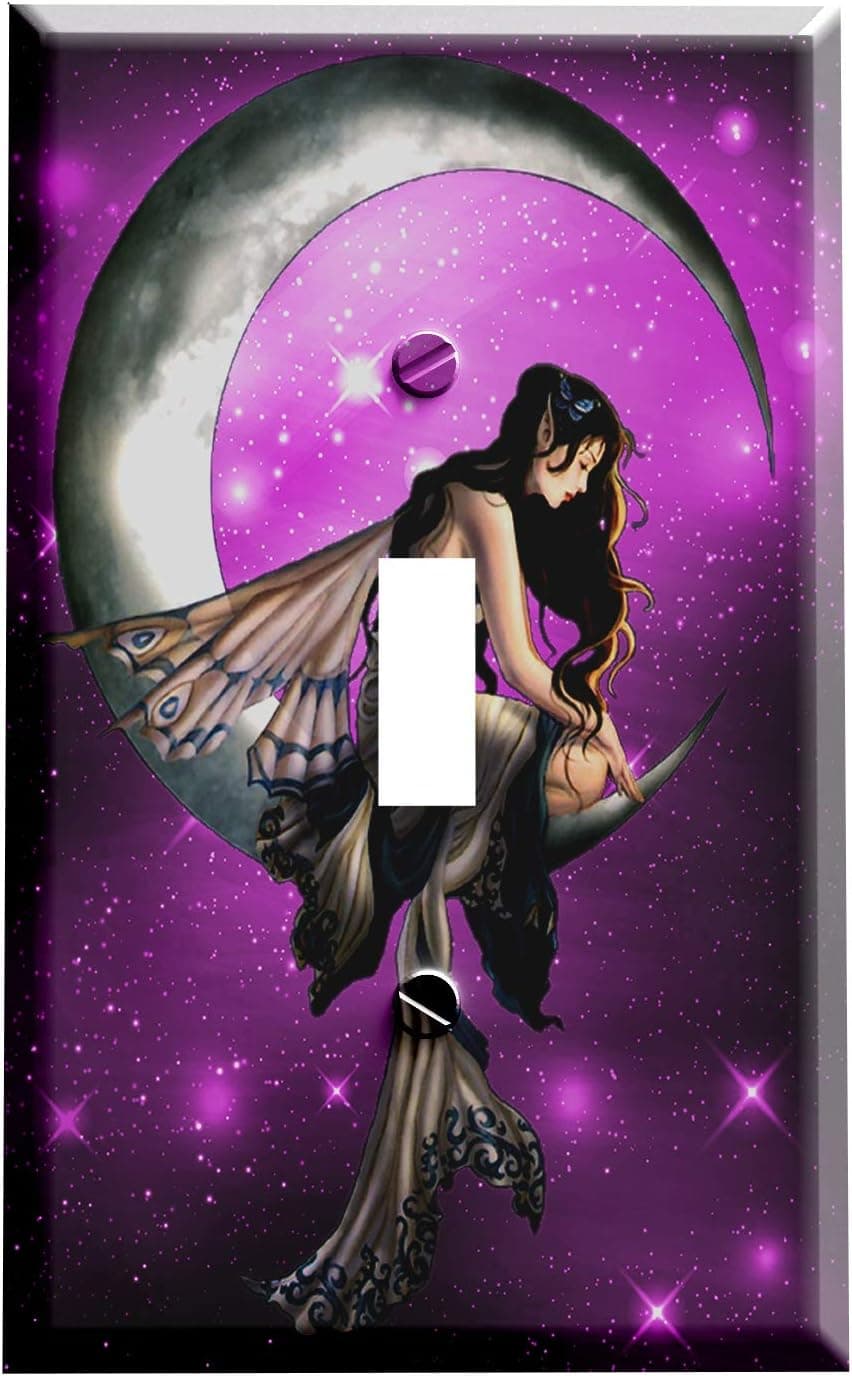 Gotham Decor Switch Plate Single Toggle Moon Star Fairy Light Switch Cover