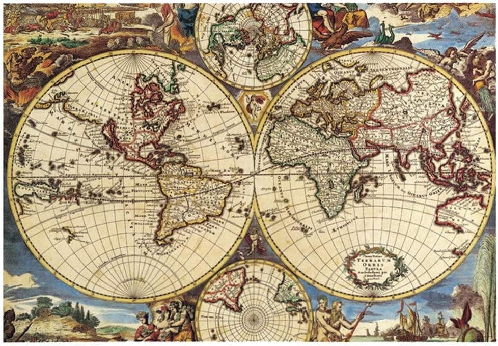 Jigsaw Puzzles 1000 Pieces for Adults 70x50cm Finished Size Map