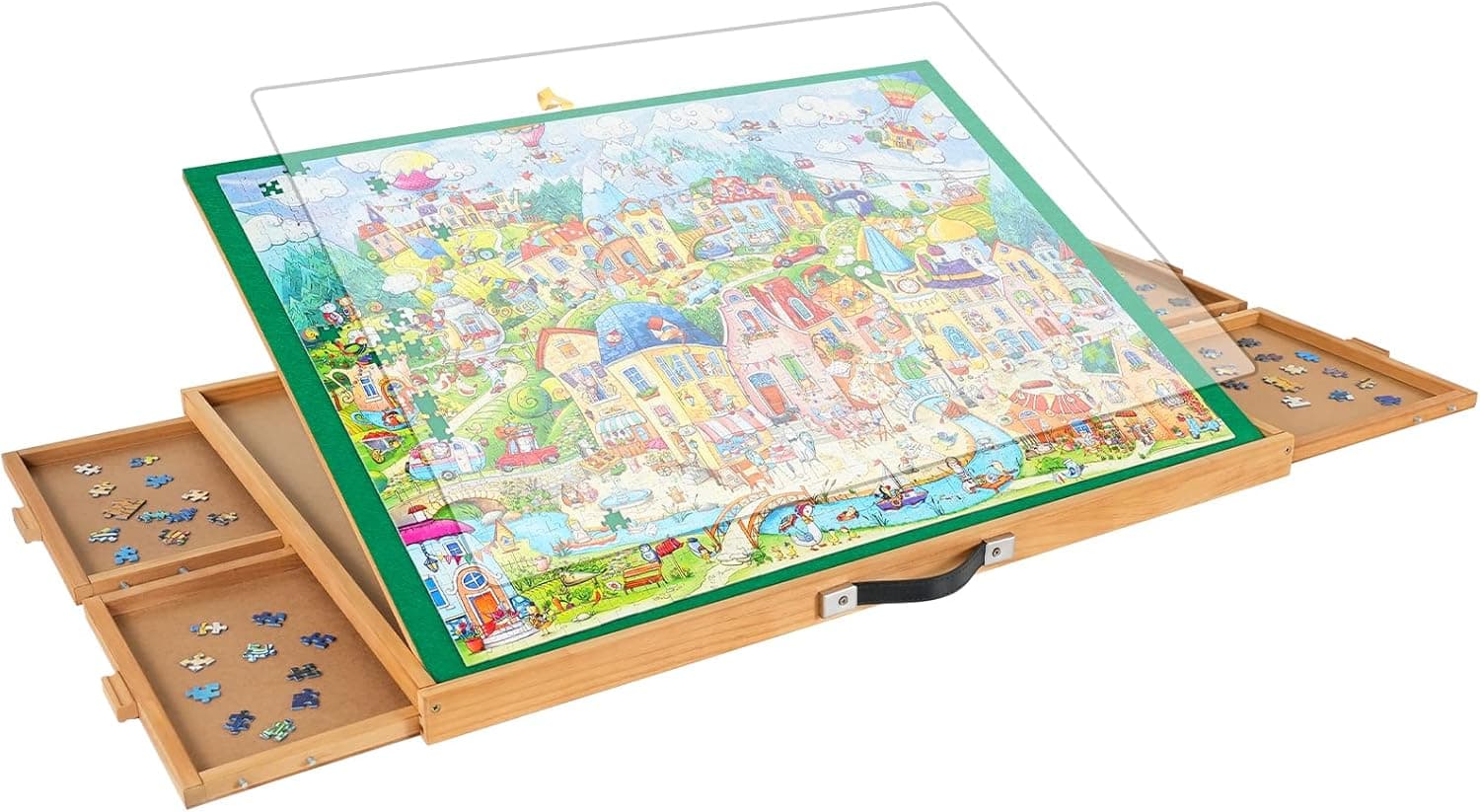 ALL4JIG Adjustable Jigsaw Puzzle Board with 4 Drawers & Cover - 3-Tilting-Angle Jigsaw Wooden Puzzle Table for Adults 25"x34"Jigsaw Portable Puzzle Table Top Easel (MEDIUM-1500)