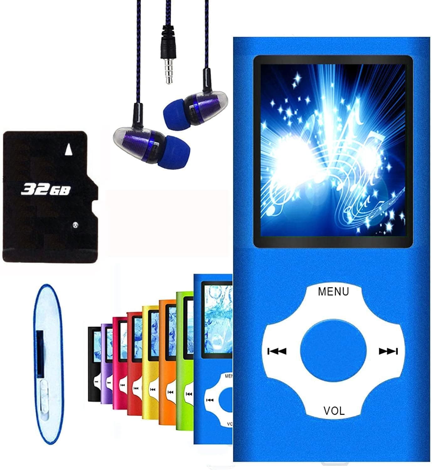 MP3 Player / MP4 Player, Hotechs MP3 Music Player with 32GB Memory SD Card Slim Classic Digital LCD 1.82'' Screen Mini USB Port with FM Radio, Voice Record
