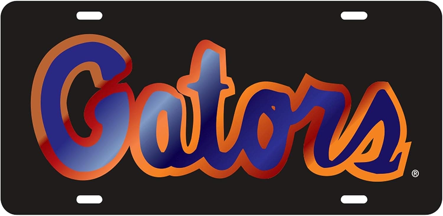 Florida Gators Laser Cut Inlaid Mirror Black Tag Blue Gators