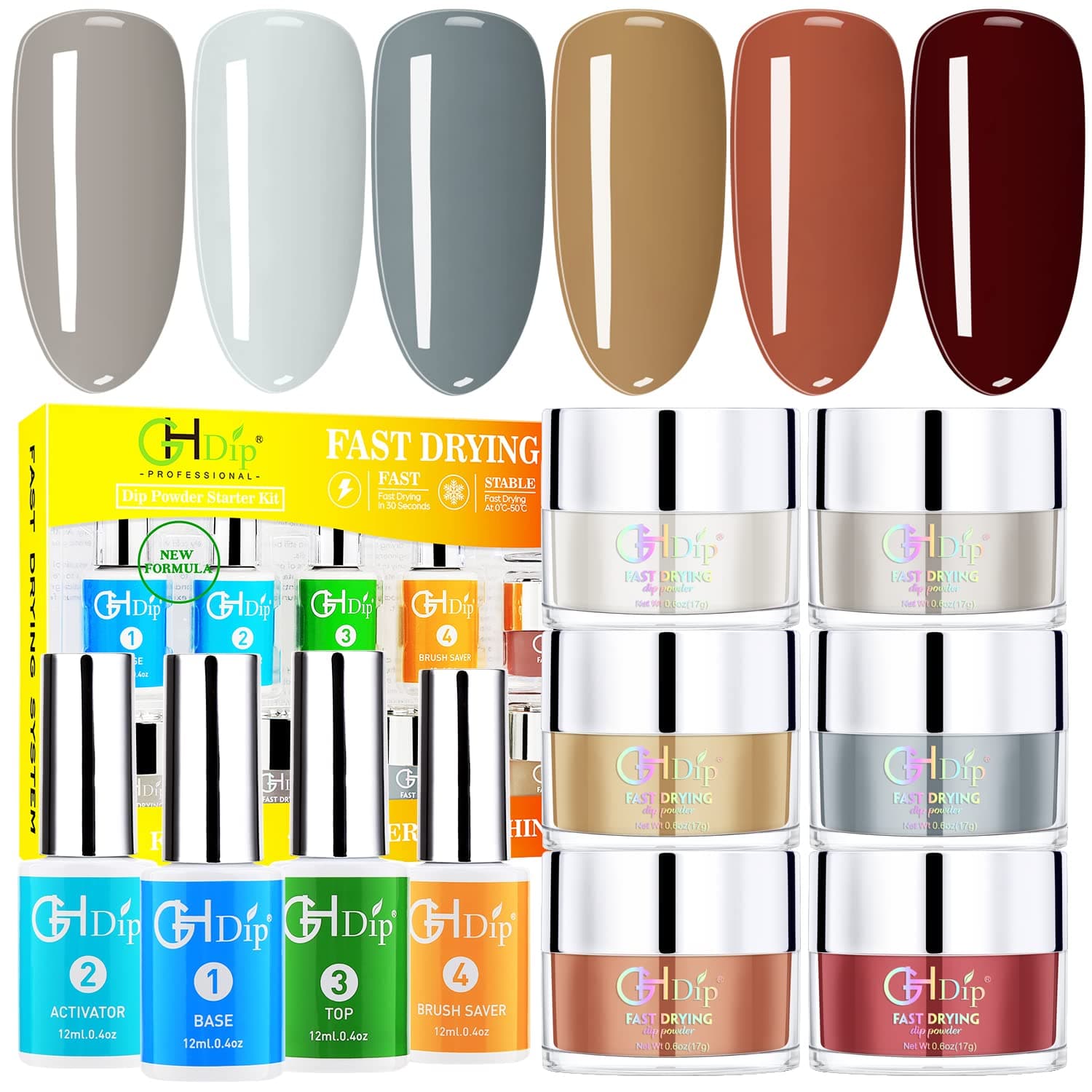 Dip Powder Nail Kit Acrylic Dip Powder Kit G650(6X0.6oz)