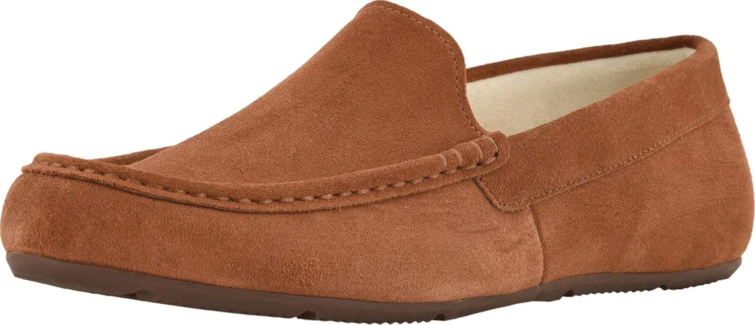 Vionic Men's Borough Tompkin Slippers - Moccasin Slipper with Concealed Orthotic Arch Support