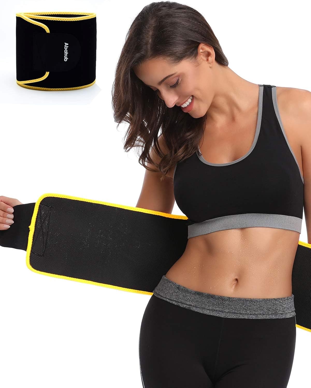 Abahub Waist Trimmer Ab Belt for Women & Men, Stomach Wrap Premium Waist Trainer