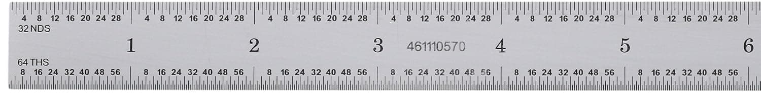 Fowler 52-511-024 Flexible Inch Series Certified Rule Satin Chrome Finish, 5R Graduation, 24" Length
