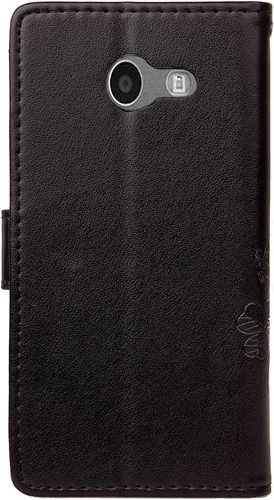 HAOTP Beauty 3D Handmade Crystal Rhinestone Butterfly Floral Lucky Flowers PU Flip Stand Credit Card ID Holders Wallet Leather Case for Samsung Galaxy J7 Sky Pro / J7 2017 / J7 Prime Bling/Black