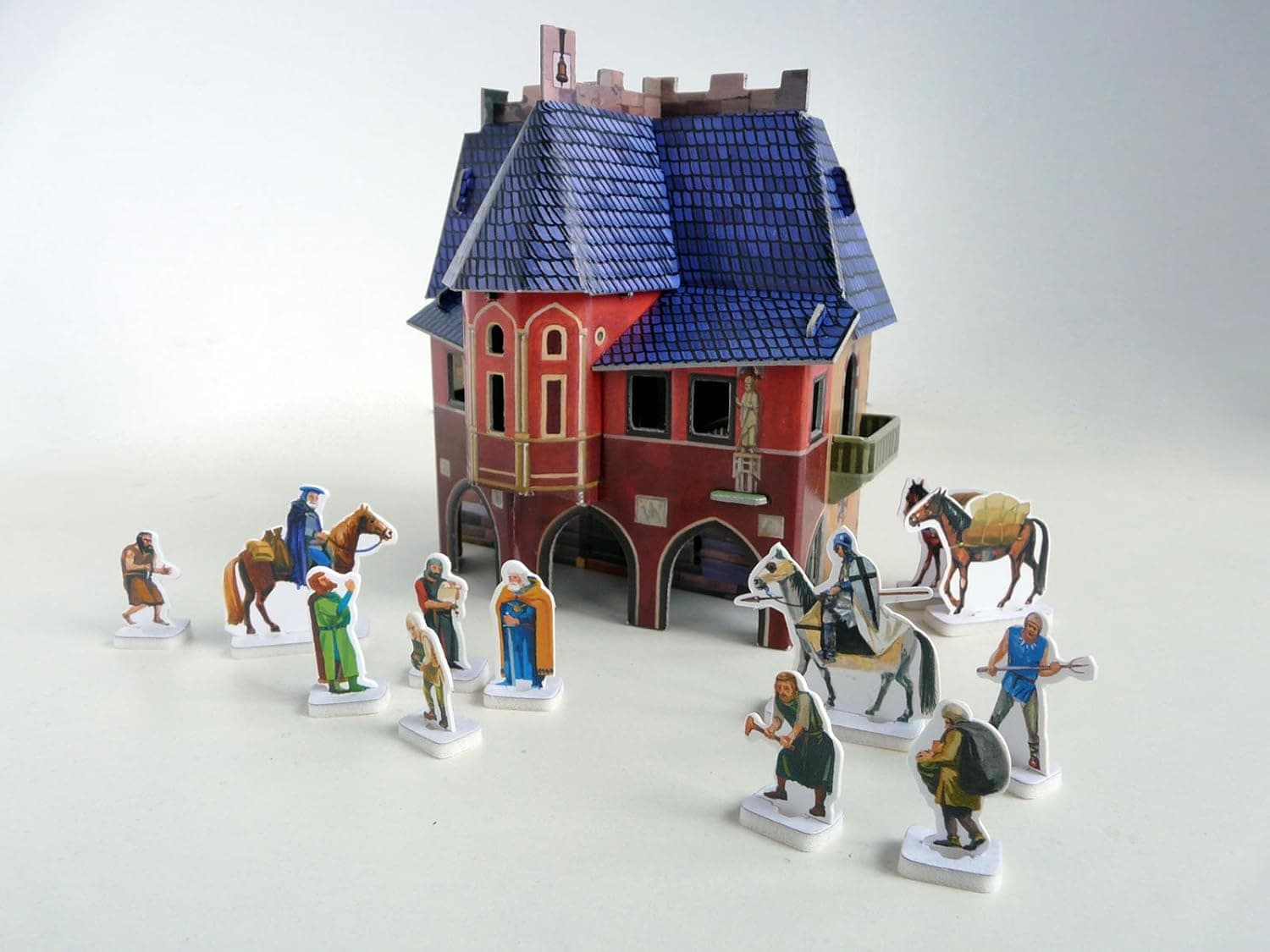 Clever Paper Town Hall with Figures