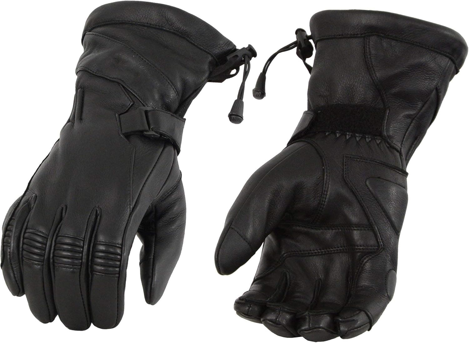 Milwaukee Leather MG7518 Men's Black Deerskin Leather Gauntlet Gloves