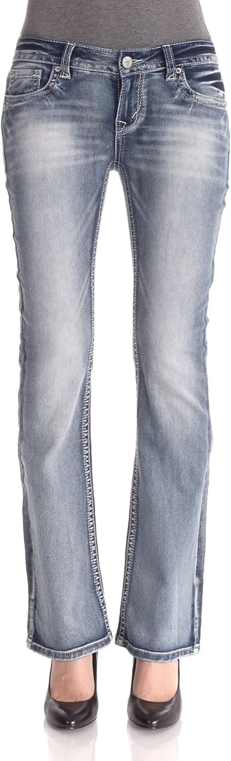 WallFlower Women's Juniors Basic Legendary Bootcut Jeans in Molly Size: 7