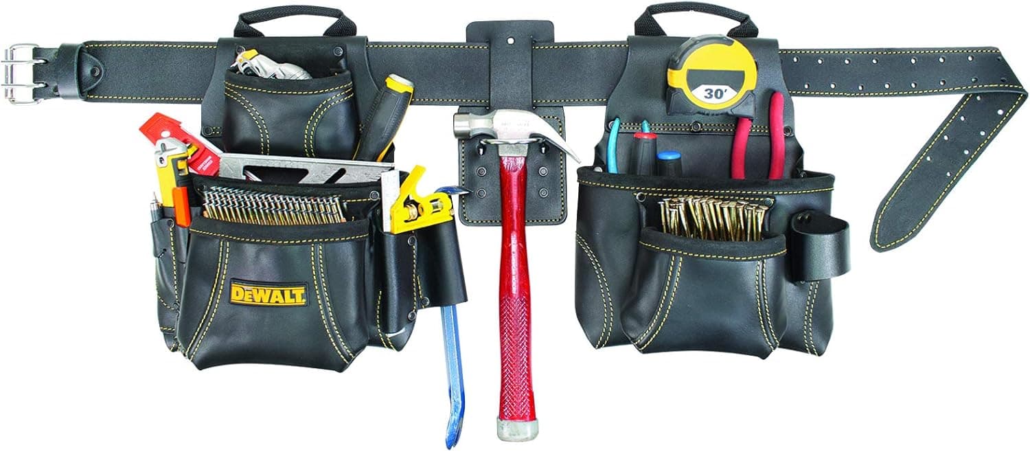 DEWALT DG5449 Pro Framer's Combo Tool Apron, 15 Pocket, Black, 29"- 46"